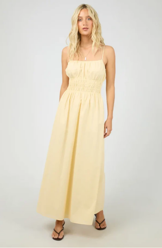 ALL ABOUT EVE ALESSA LINEN MAXI DRESS - YELLOW