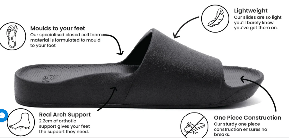 ARCHIES FOOTWEAR SLIDES BLACK CRAZE FASHION NZ