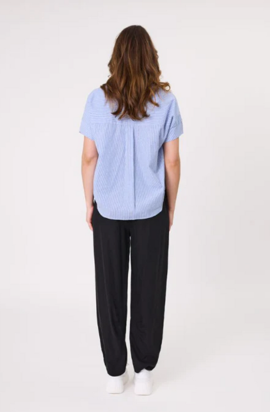 LEMON TREE DESIGN - DORA STRIPE TOP - BLUE - 214LTDSS25