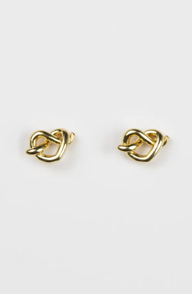 STELLA & GEMMA EARRING - GOLD HEART KNOT - SGE8382