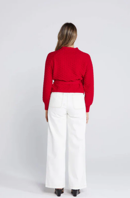 THING THING WRAPT CARDIGAN - SIZZLING SCARLET - TTW2390 03