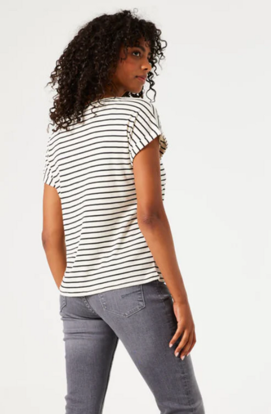 GARCIA STRIPE TEE - BLACK - Z0021-60