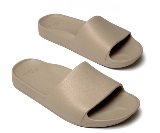 ARCHIES FOOTWEAR SLIDES -  TAUPE