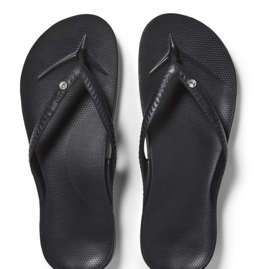 ARCHIES FOOTWEAR JANDALS - BLACK-CRYSTAL