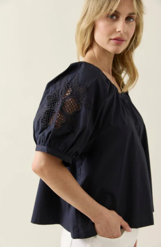 ISLE OF MINE NILSA BUTTON TOP - NAVY - 4549008
