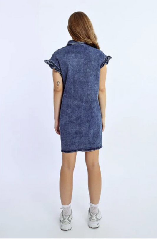 LILI SIDONIO WOVEN DRESS - DENIM BLUE - EL1117DE-DEN