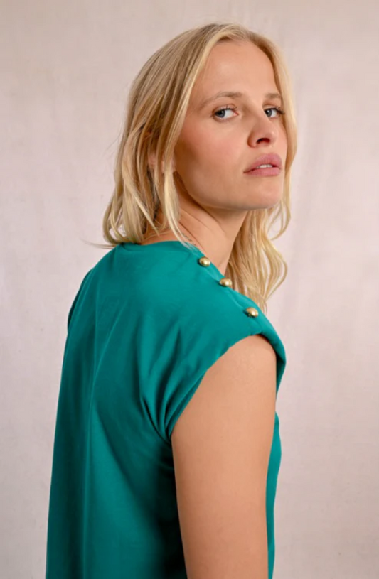 MOLLY BRACKEN LADIES KNITTED TEE - EMERALD GREEN - T2018DP-EME