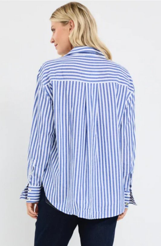 STORIES TO BE TOLD YOU GOT THIS OVERSIZED SHIRT - BLUE/WHITE STRIPE