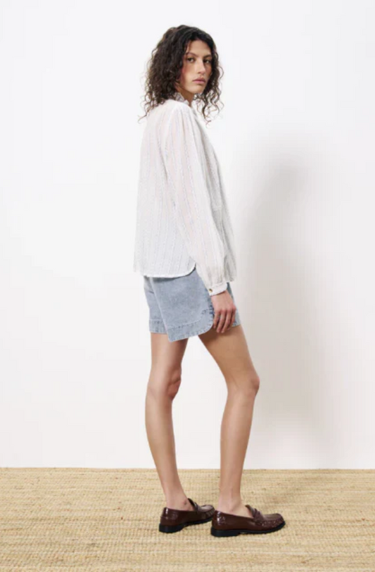 FRNCH CELENA BLOUSE - BLANC - SS-INC-25007-BLA