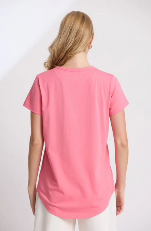 STELLA & GEMMA CLASSIC TEE - RASPBERRY EMBROIDERED S+G - SGTS3553