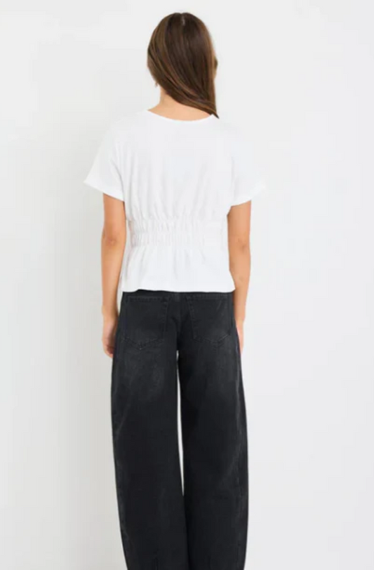 AMONG THE BRAVE - SVELTE SHIRRED TEE -