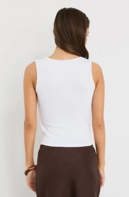 AMONG THE BRAVE - POSITIVE RIB NECK TANK - IVORY