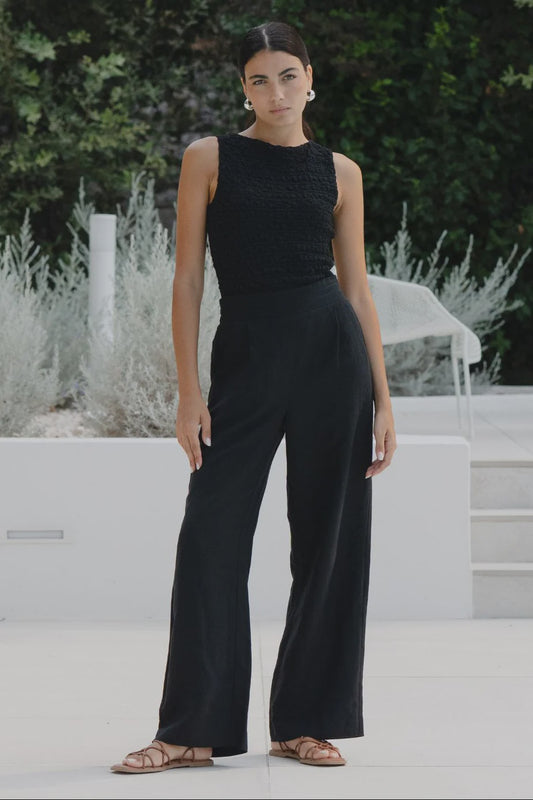 AMONG THE BRAVE - GUARDIAN LINEN PANTS - BLACK