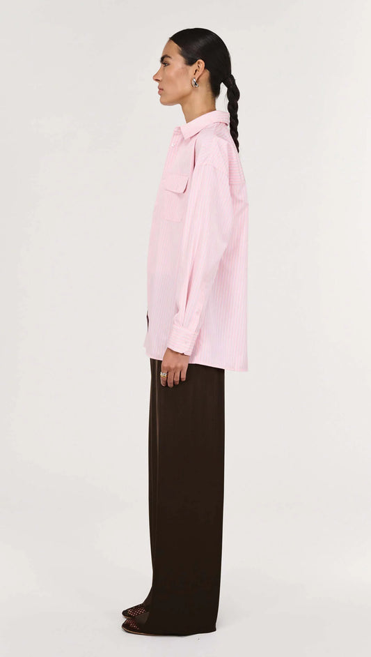 STAPLE THE LABEL LINA SHIRT - PINK STRIPE