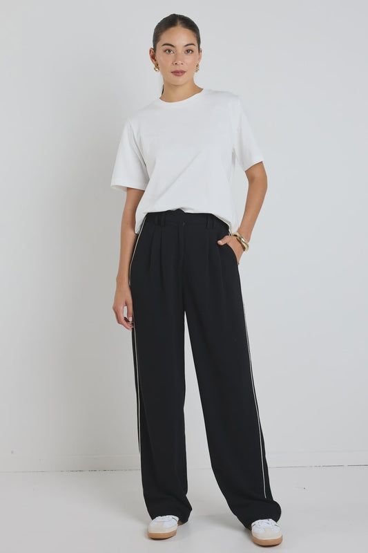 AMONG THE BRAVE - COLLECTIVE CREPE PANTS - BLACK