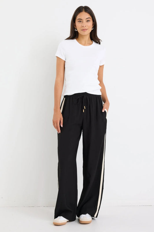STORIES TO BE TOLD TOWNIE WIDE LEG PANTS - BLACK MATTE