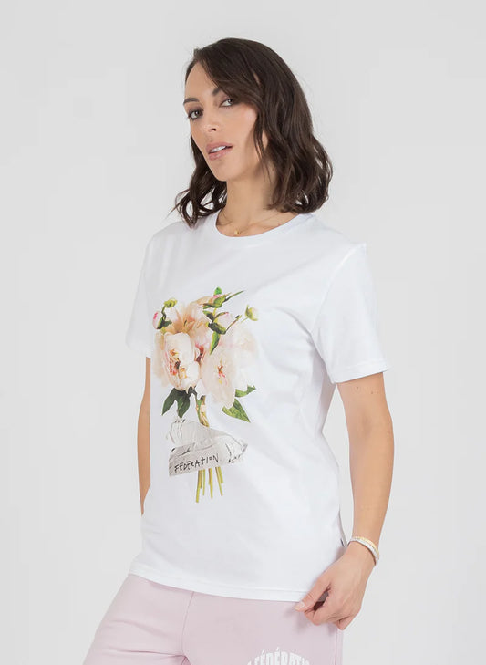 FEDERATION RUSH TEE - PEONY'S DUCTED- WHITE