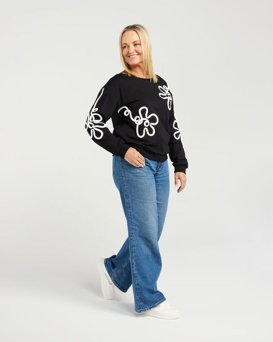 SEDUCE AURELIA SWEAT - BLACK/WHITE