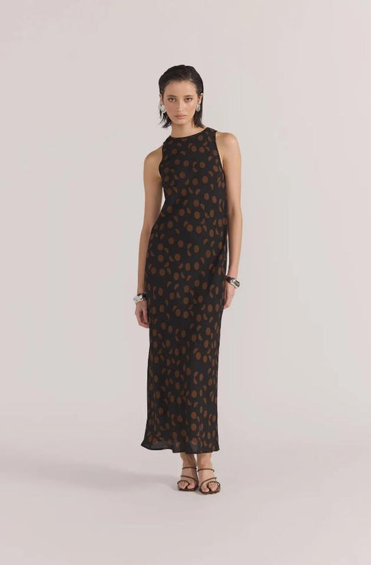STAPLE THE LABEL LUELLA BIAS MIDI DRESS - SPOT - UT2401458