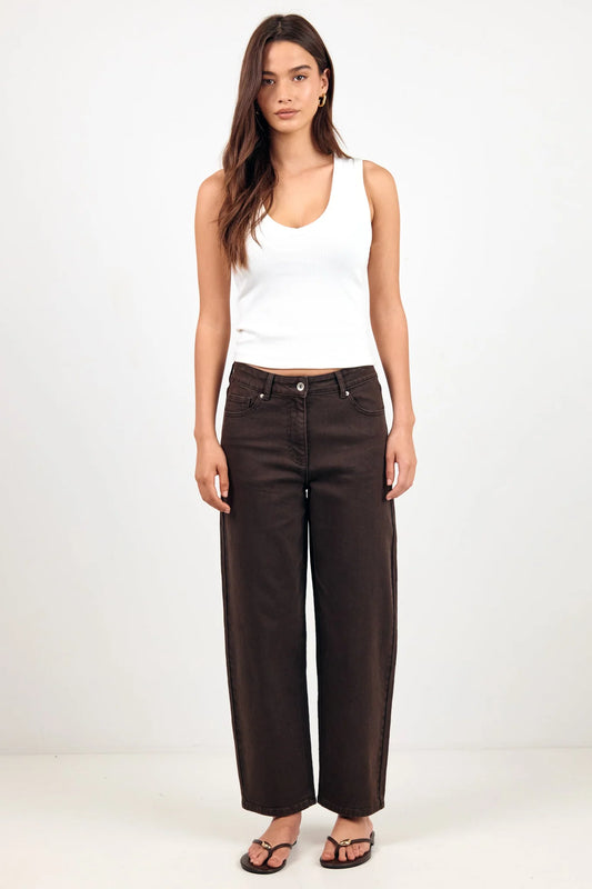 IVY & JACK - TRADITION BARREL JEANS - DARK CHOCOLATE