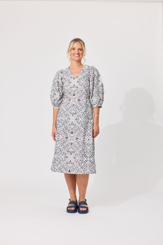 LEMON TREE DESIGN - NIKA DRESS - MOSAIC PRINT