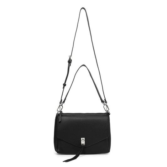 BLACK CAVIAR BAGS - BECKY FLAP CROSSBODY - BLACK