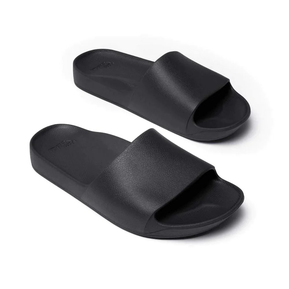 Cheap plain black slides on sale