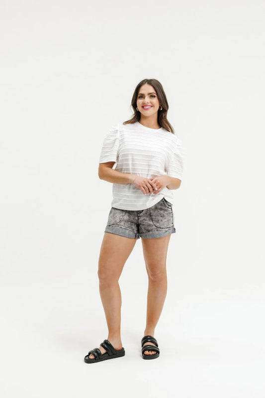 HOME-LEE ROSE TEE - VANILLA