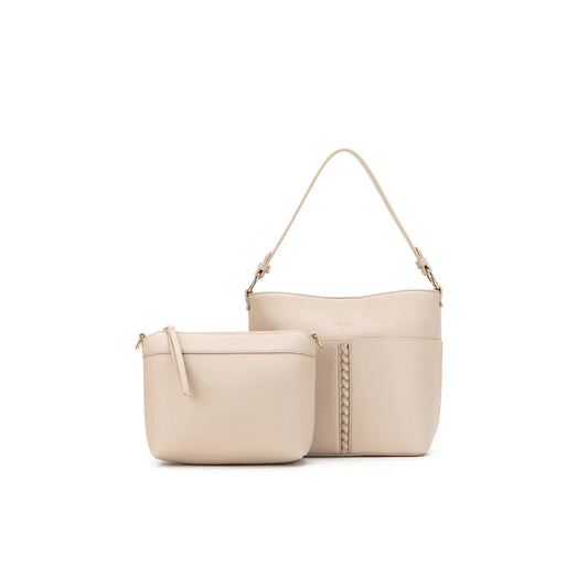 BLACK CAVIAR MELODY 2 PIECE CROSSBODY BAG - OATMEAL