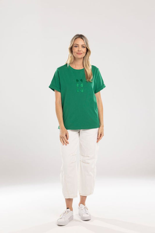 MI MOSO BOW TEE - GREEN