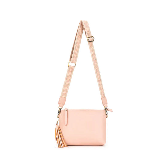 BLACK CAVIAR MAGGIE 3 COMPARTMENT CROSSBODY - PINK