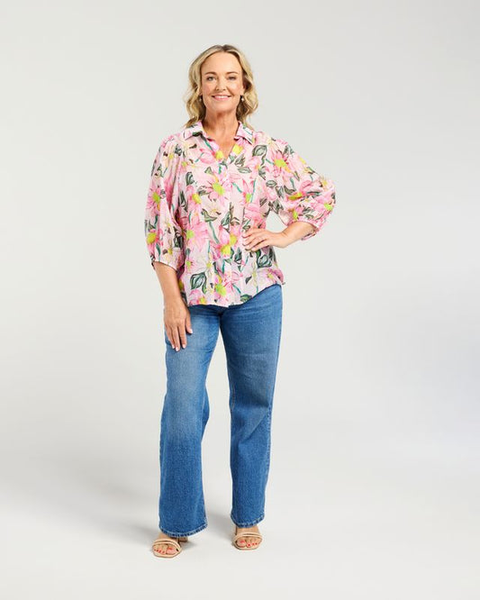 ZAFINA EMILY SHIRT - BLUSH BLOOM
