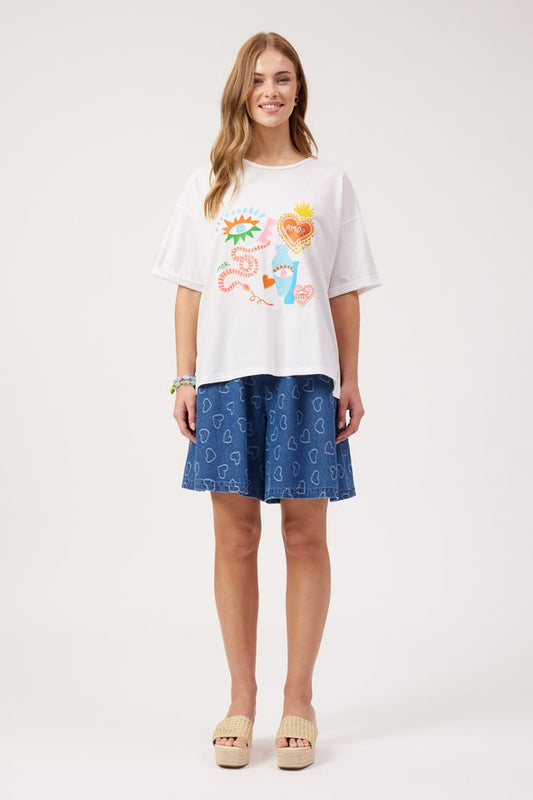 HAVEN MYKONOS GRAPHIC T-SHIRT - WHITE AMOR