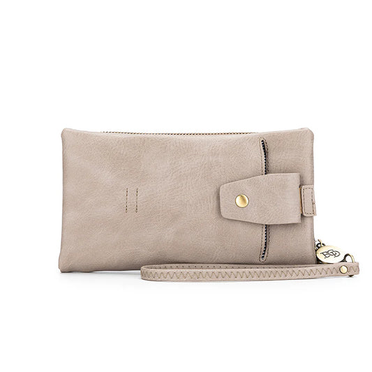 BLACK CAVIAR SKY CROSSBODY WALLET - STONE