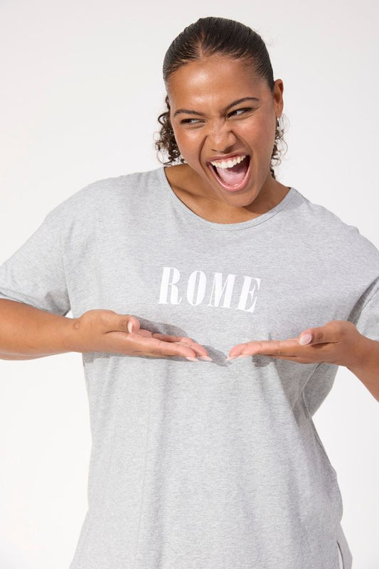 HAVEN BOSTON LOGO T-SHIRT - GREY