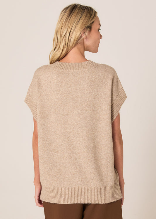 FATE + BECKER RAE V-NECK VEST - BROWN MARLE