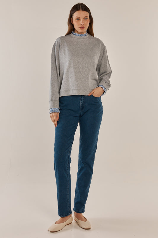 BETTY BASICS JUNIPER JUMPER - HEATHER GREY