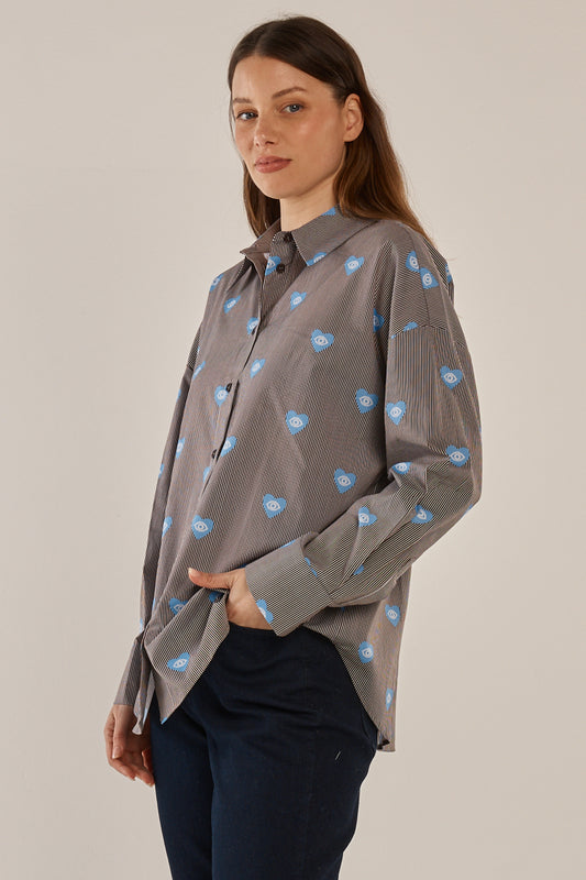 BETTY BASICS ATHENA SHIRT - MYTHOLOGY PRINT