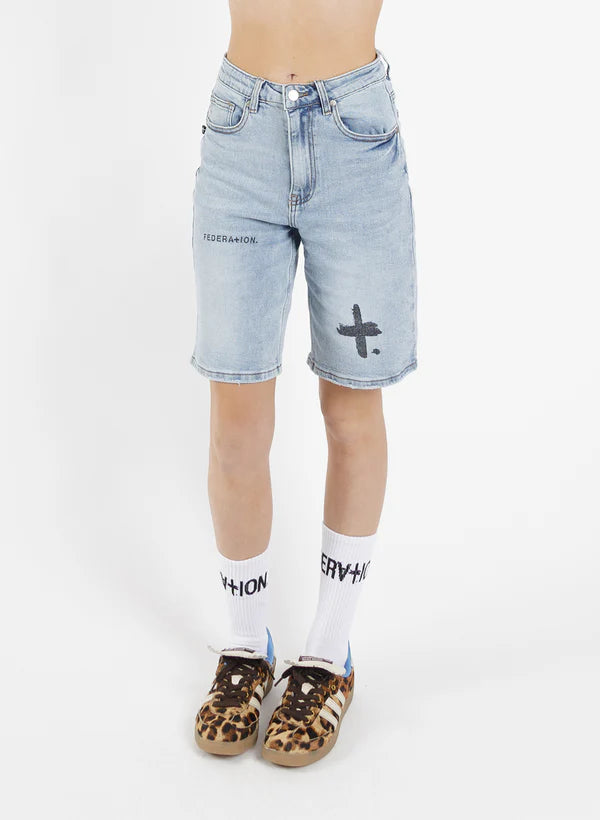 FEDERATION TAKE IT EASY SHORT - TRIO - WASHED BLUE