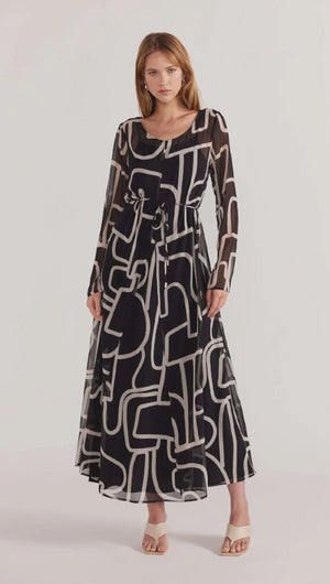 STAPLE THE LABEL VENTO MAXI DRESS - BLACK/CREAM - UT2404453