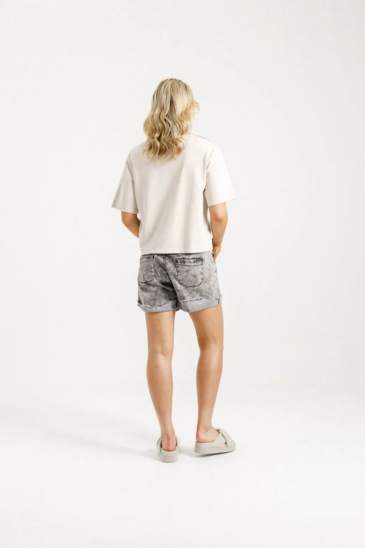 HOME-LEE BECKY TEE - IVORY WITH BLOSSOMS