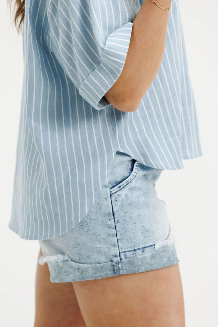 HOME-LEE RUBY SHIRT - HYDRANGEA STRIPES