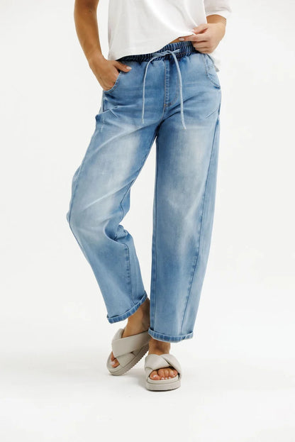 HOME-LEE BARREL JEANS - SKY WASH