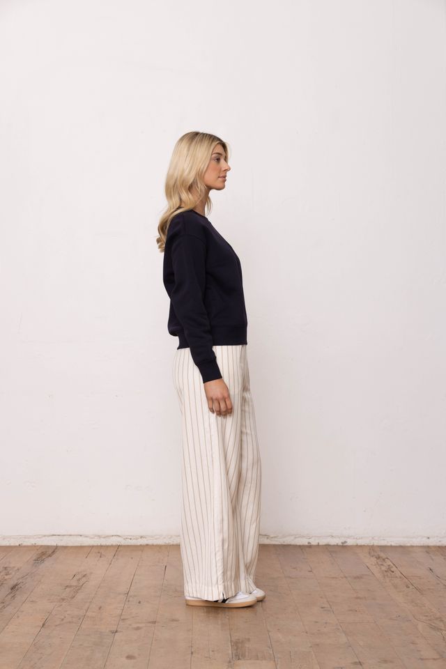 DRESSED SCRIPT SWEATSHIRT - FRENCH NAVY/TONAL PRINT