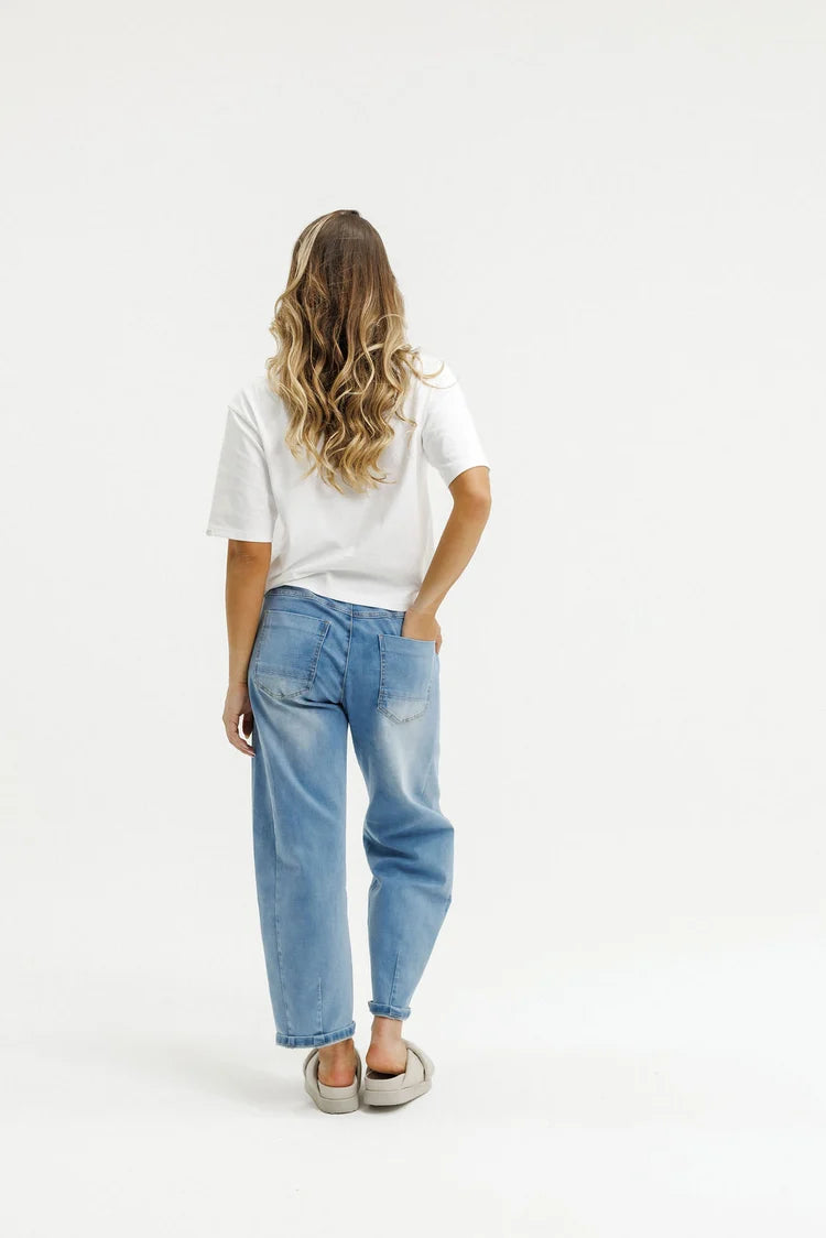 HOME-LEE BARREL JEANS - SKY WASH