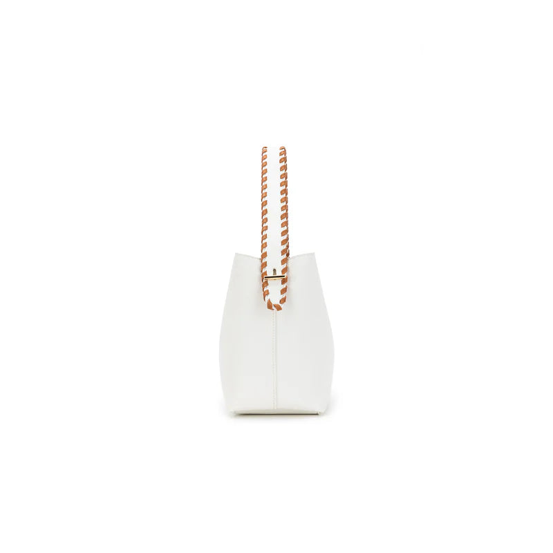 BLACK CAVIAR CAPELLA SHOULDER/CROSSBODY BAG - WHITE/TAN