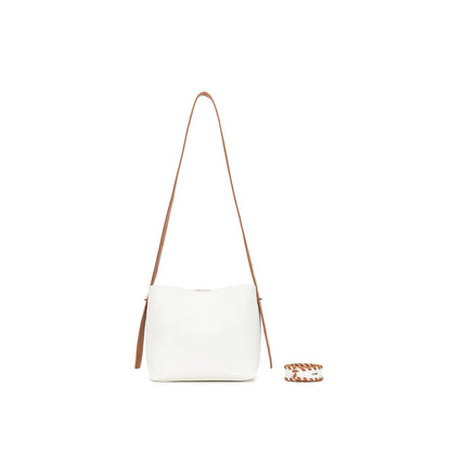 BLACK CAVIAR CAPELLA SHOULDER/CROSSBODY BAG - WHITE/TAN