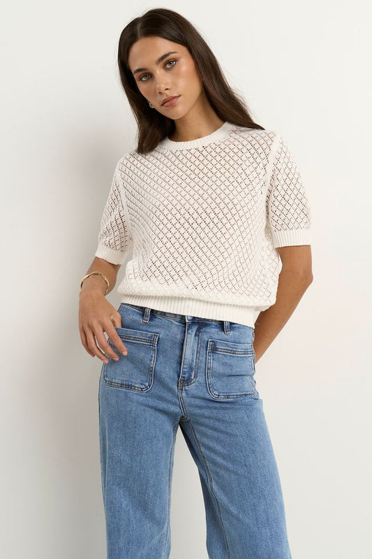 IVY & JACK DAPPLE LACE TEE - IVORY