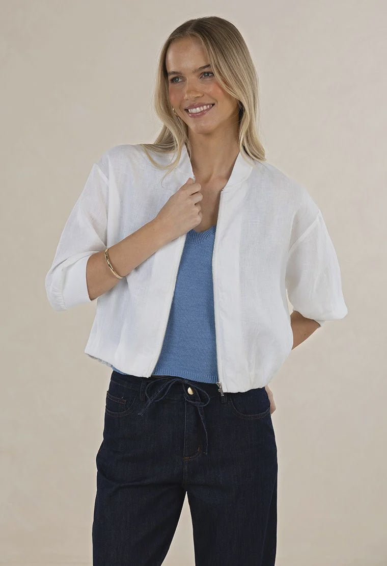 HUMIDITY LIFESTYLE ARDEN BOMBER JACKET - WHITE