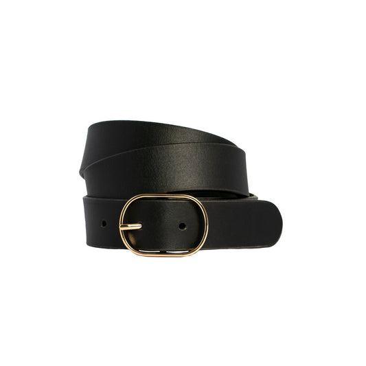 LOOP LEATHER BELT MARLA - BLACK